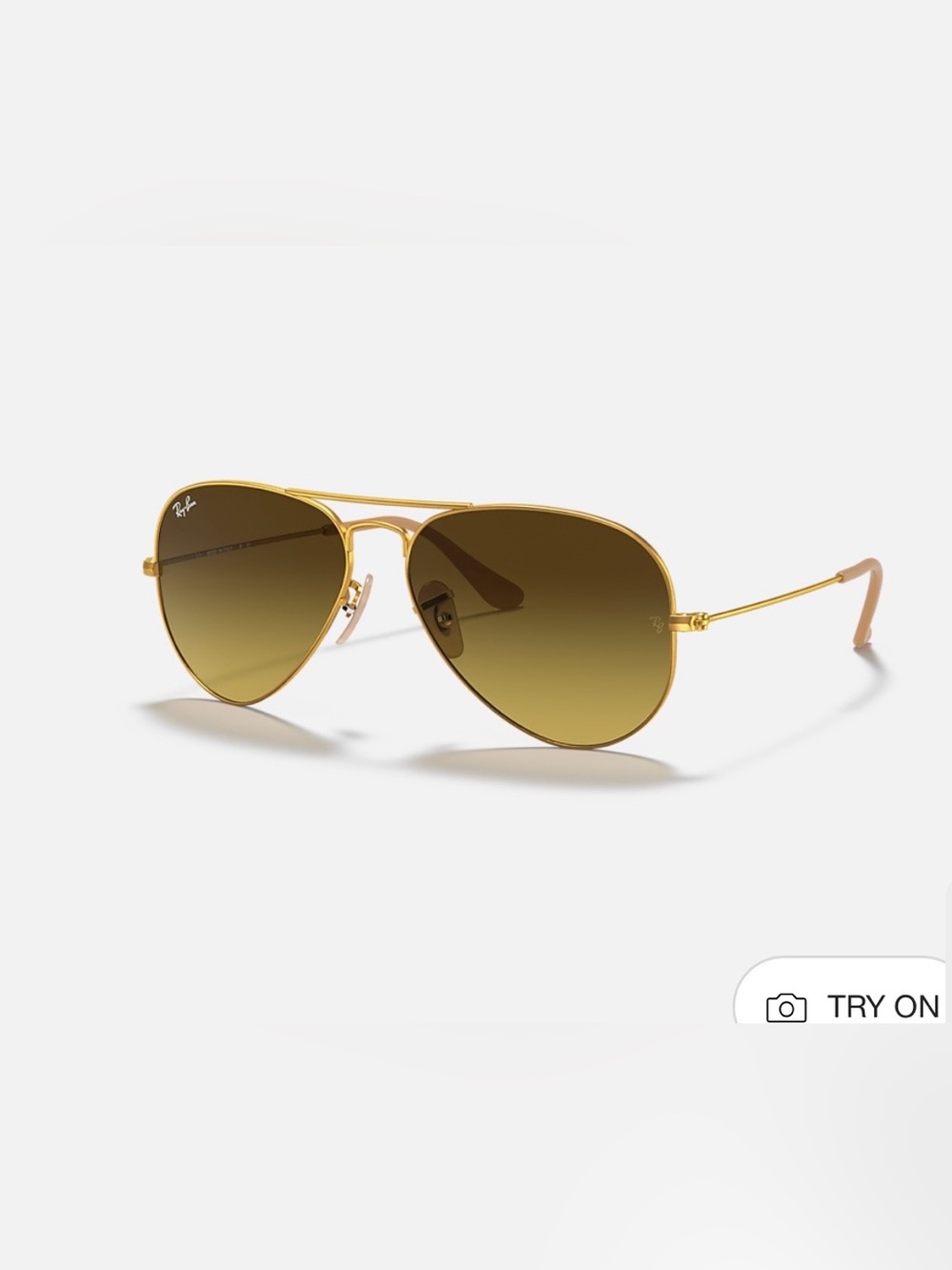Ray-Ban 3035 Matte Gold Aviator Large Sunglasses with Brown Gradient Lenses 58